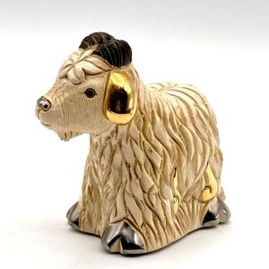 De Rosa Baby Goat Figurine, Hand Sculpted Ceramic, Artesania Rinconada, Uruguay